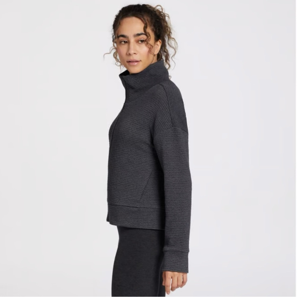 Calia By Carrie Underwood Cropped Mock Neck Pullover Gray Size Medium